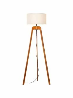 Bestpreis 🛒 Stehleuchten Brilliant Standleuchte, Dreibeinig Nola ⌀ 66 Cm In Holz Dunkel/weiß Günstig Kaufen 💯