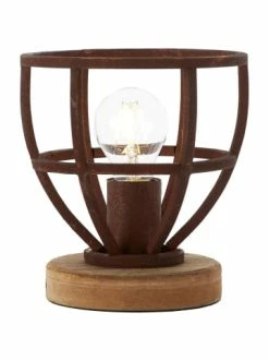 Bestpreis 🧨 Tischleuchten Brilliant Tischleuchte 18cm Matrix Wood ⌀ 18 Cm In Rostfarbend Günstig Kaufen 🎉