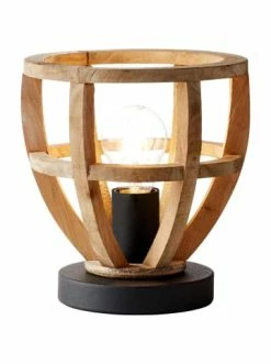 Aktion 👍 Tischleuchten Brilliant Tischleuchte 20cm Matrix Nature ⌀ 20 Cm In Antik Holz/schwarz Korund Günstig Kaufen 💯