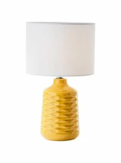 Billig ❤️ Tischleuchten Brilliant Tischleuchte 42cm Ilysa ⌀ 25 Cm In Weiß/gelb Günstig Kaufen 🌟
