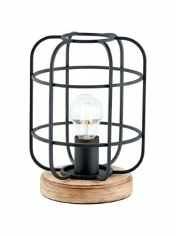 Budget 🛒 Tischleuchten Brilliant Tischleuchte Gwen ⌀ 20 Cm In Antik Holz/schwarz Korund Günstig Kaufen 🤩