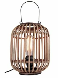 Schlussverkauf 🧨 Tischleuchten Brilliant Tischleuchte Mit Tragegriff Woodrow ⌀ 21,5 Cm In Hellbraun Günstig Kaufen 🎉