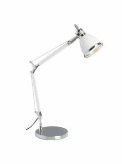 Auslauf ✨ Tischleuchten Brilliant Tischleuchte Octavia ⌀ 21 Cm In Chrom/weiß Günstig Kaufen 🛒